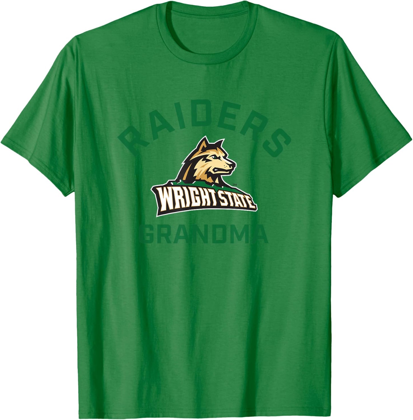 Wright State University WSU Raiders Arched Grandma T-Shirt - T-Shirt | Irish Green