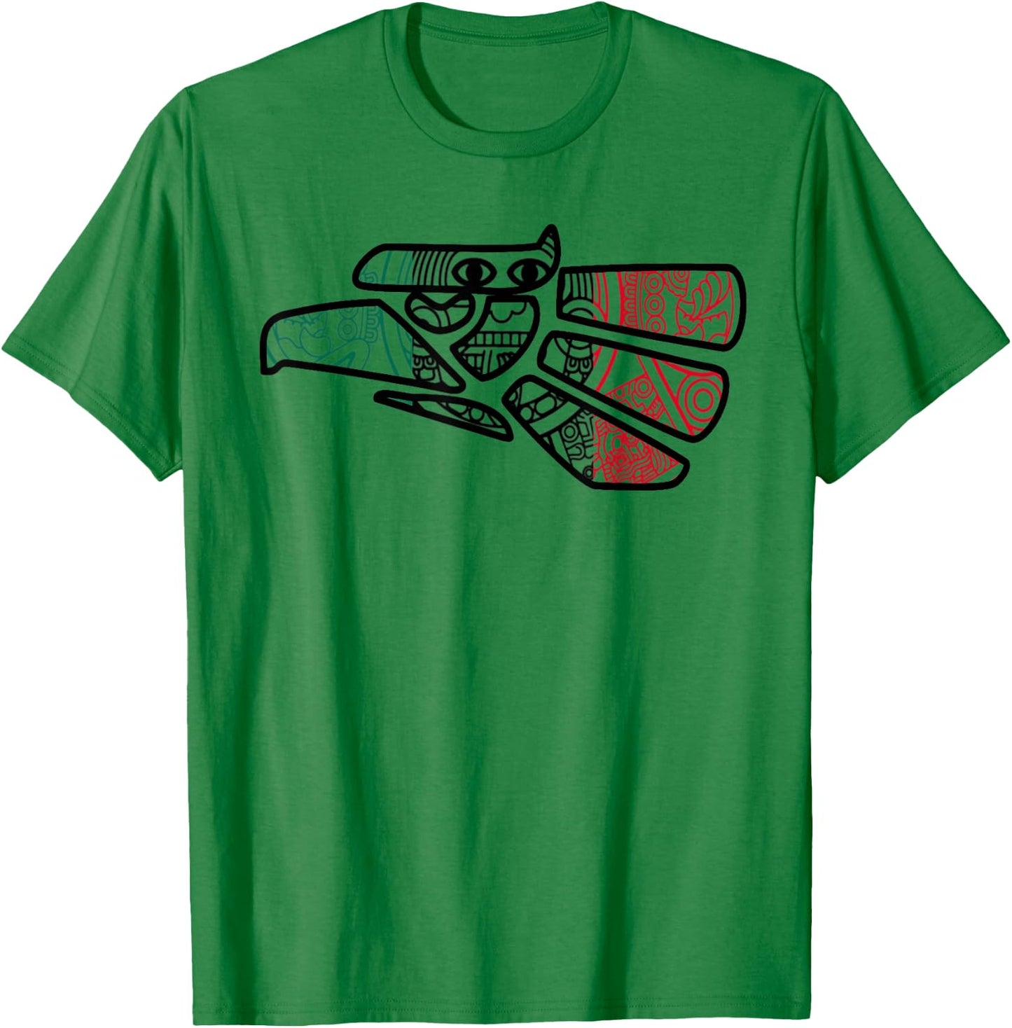Hecho En Mexico Aztec Calendar Mexican Eagle T-Shirt - T-Shirt | Irish Green
