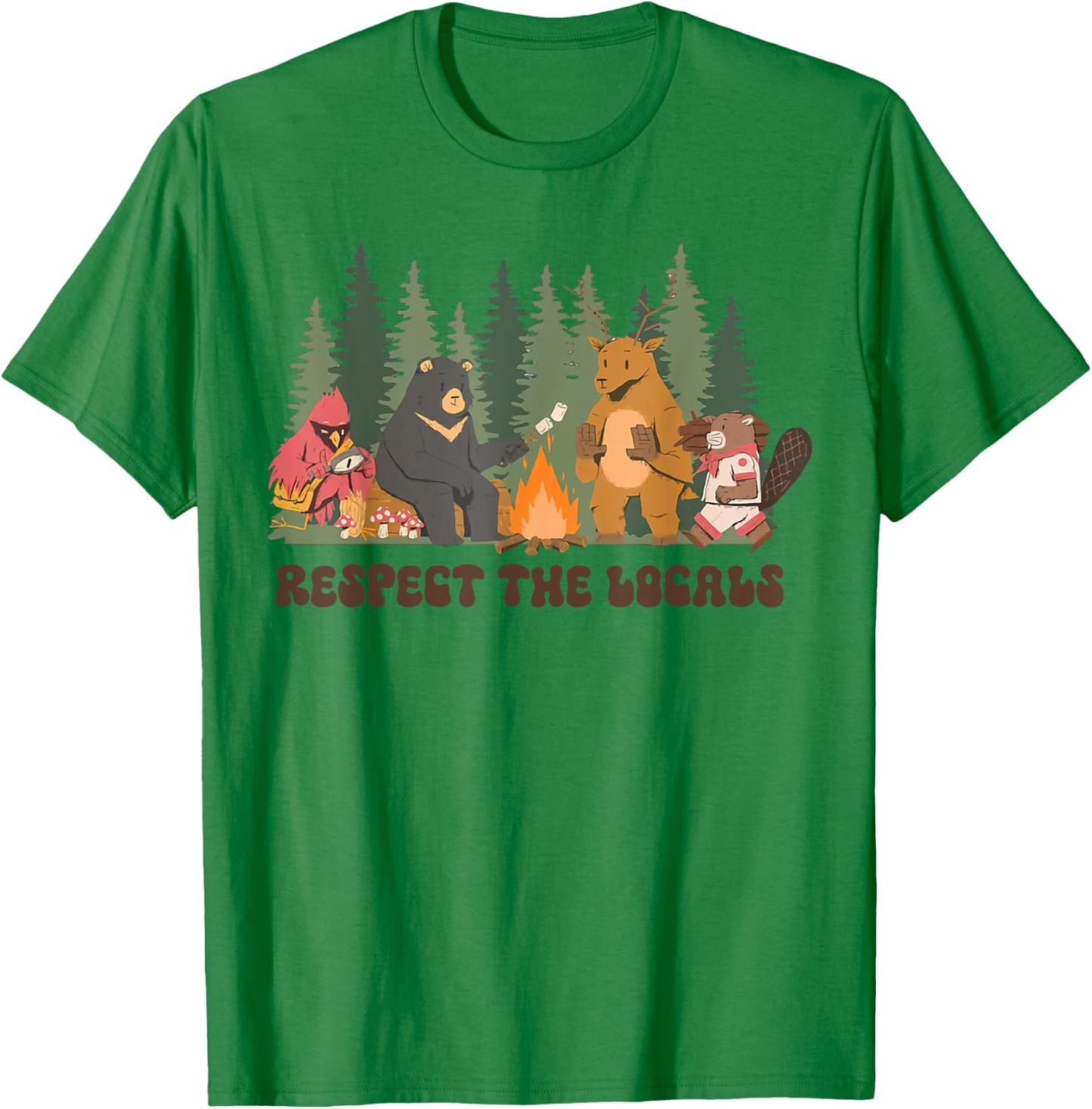 Respect The Local Bear Wildlife Animal National Parks T-Shirt - T-Shirt | Irish Green