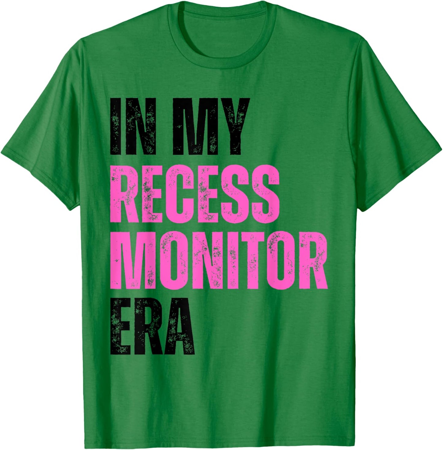 Vintage In My Recess Monitor Era Recess Crew Back To School T-Shirt - T-Shirt | Irish Green