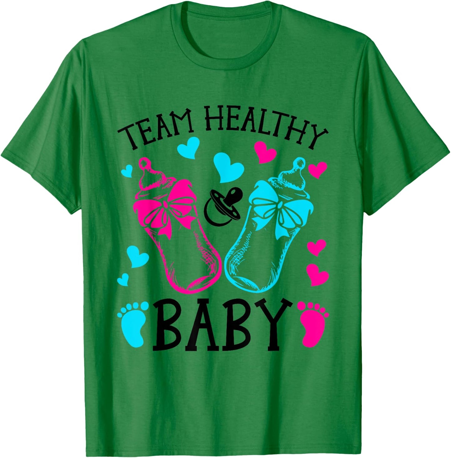 Team Healthy Baby Gender Reveal Party T-Shirt - T-Shirt | Irish Green