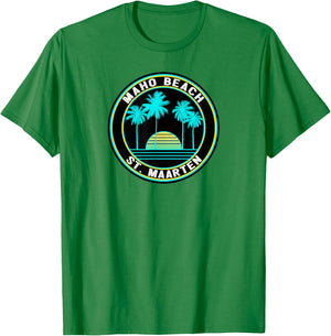 Maho Beach T Shirt Saint Maarten Caribbean Souvenir Women Kids T-Shirt - T-Shirt | Irish Green