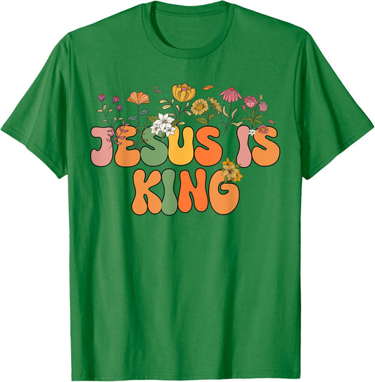 Kids Jesus Is King Christian I You Loves Women Toddler Girl T-Shirt - T-Shirt | Irish Green
