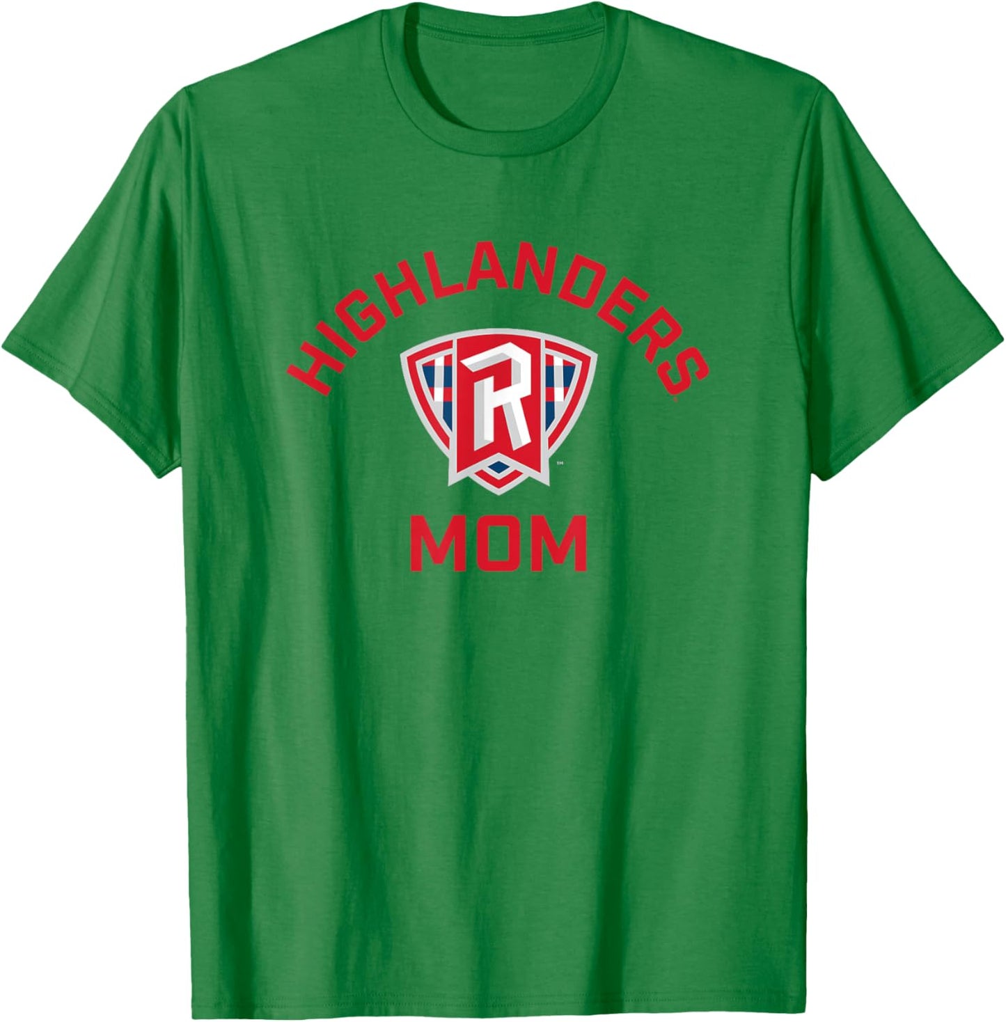 Radford University Highlanders Arched Mom T-Shirt - T-Shirt | Irish Green