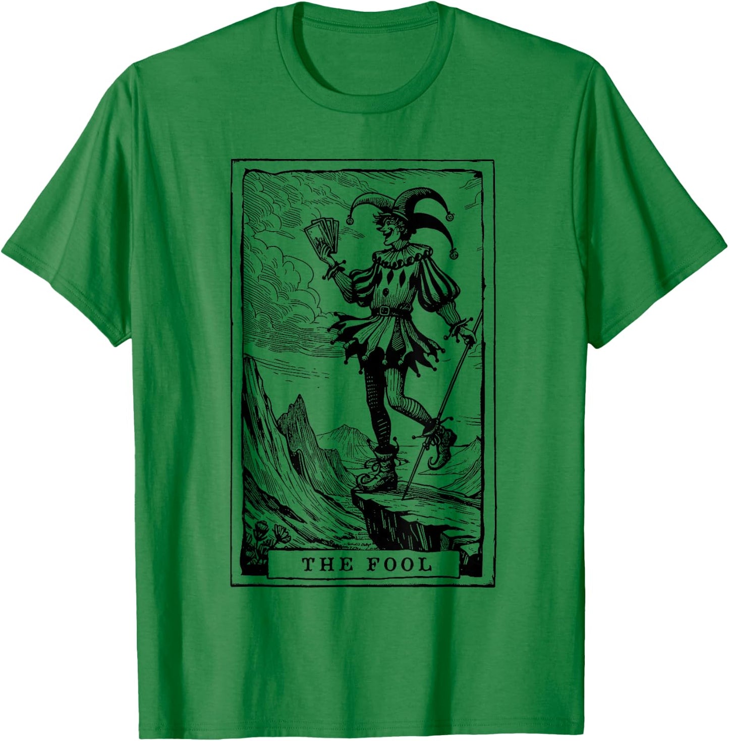 Tarot Card Shirt Jester The Fool Major Arcana Tarot Card T-Shirt - T-Shirt | Irish Green