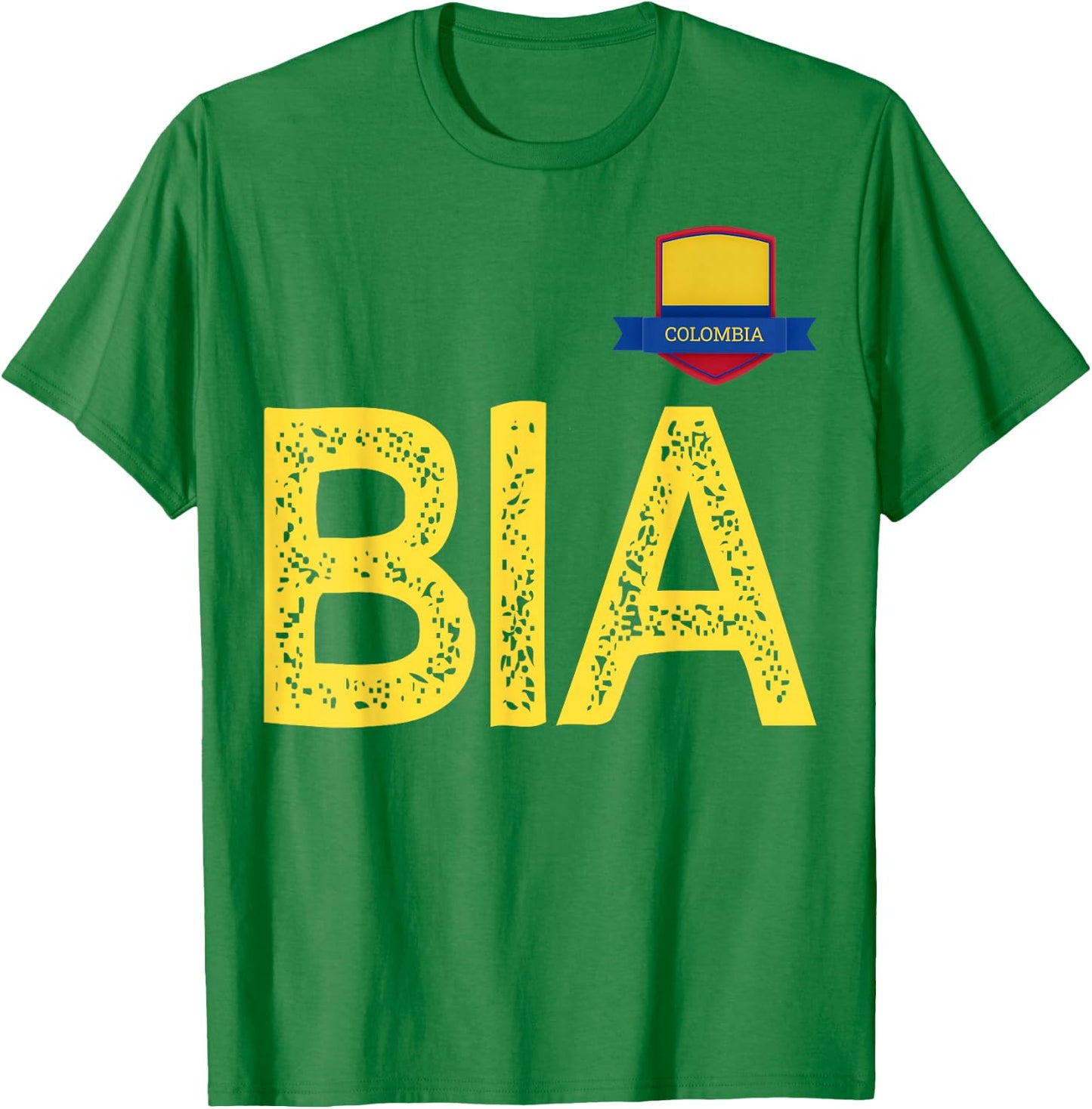 Colombia Human-Flag Letter B and I and A Colombian T-Shirt - T-Shirt | Irish Green