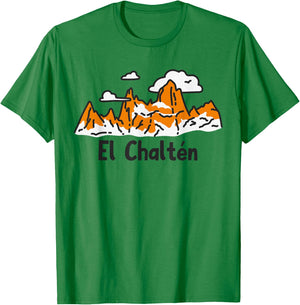 Mt. FITZ ROY Mountain Range EL CHALTEN T-Shirt - T-Shirt | Irish Green