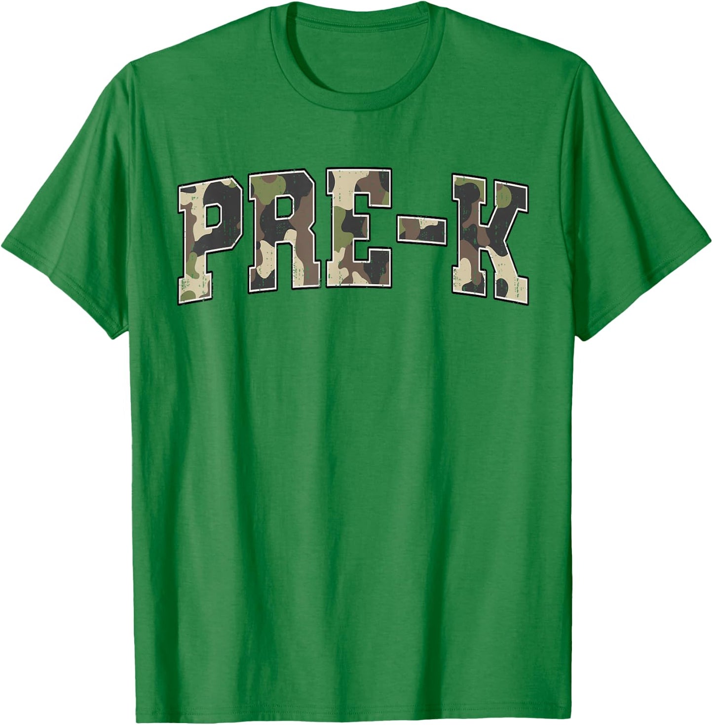 Vintage Pre K Old Camo Back to School Boys Kid Girl Teachers T-Shirt - T-Shirt | Irish Green