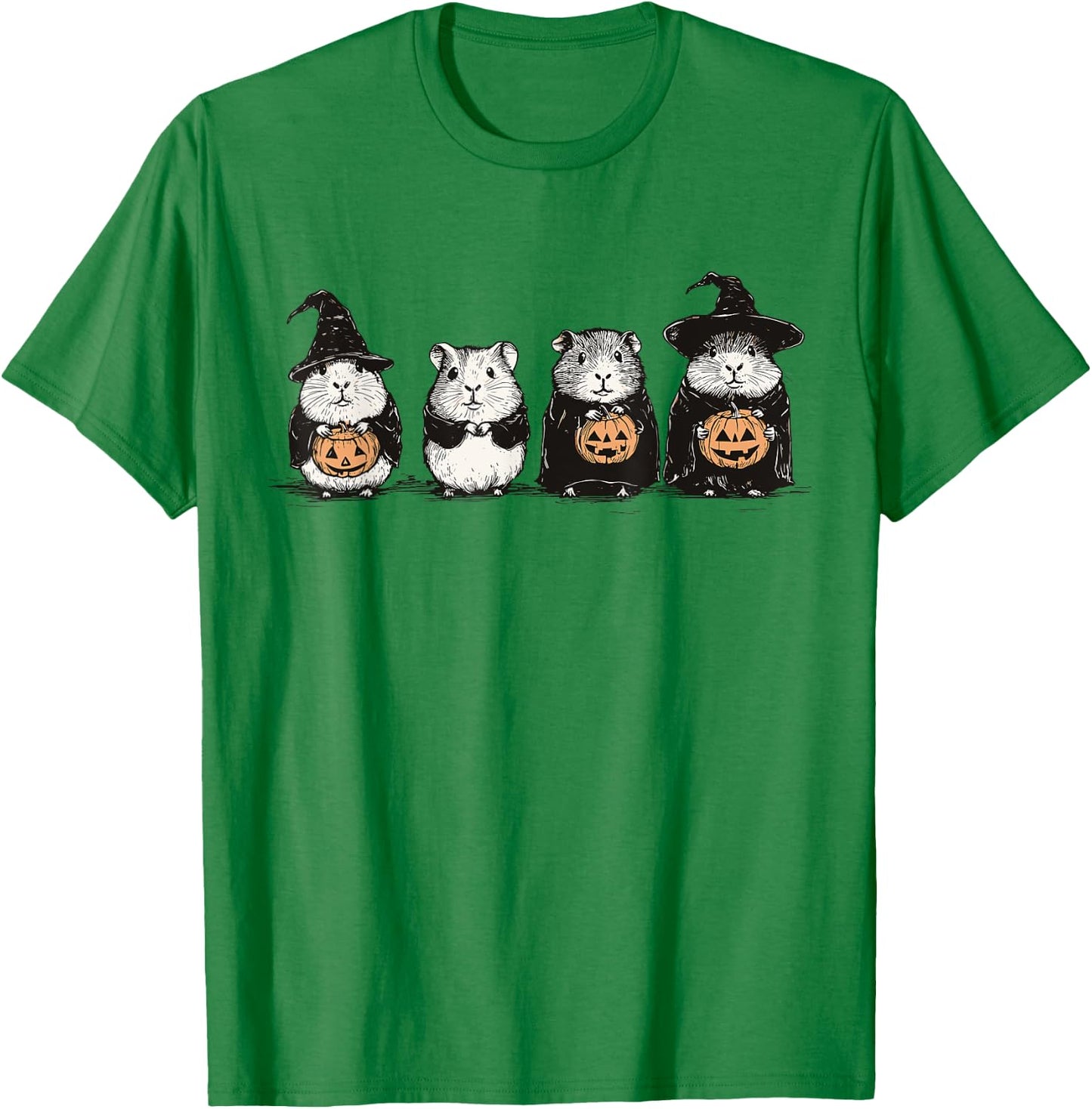 Cute Guinea Pig Halloween Guinea Pig Witch Hilarious Animal T-Shirt - T-Shirt | Irish Green