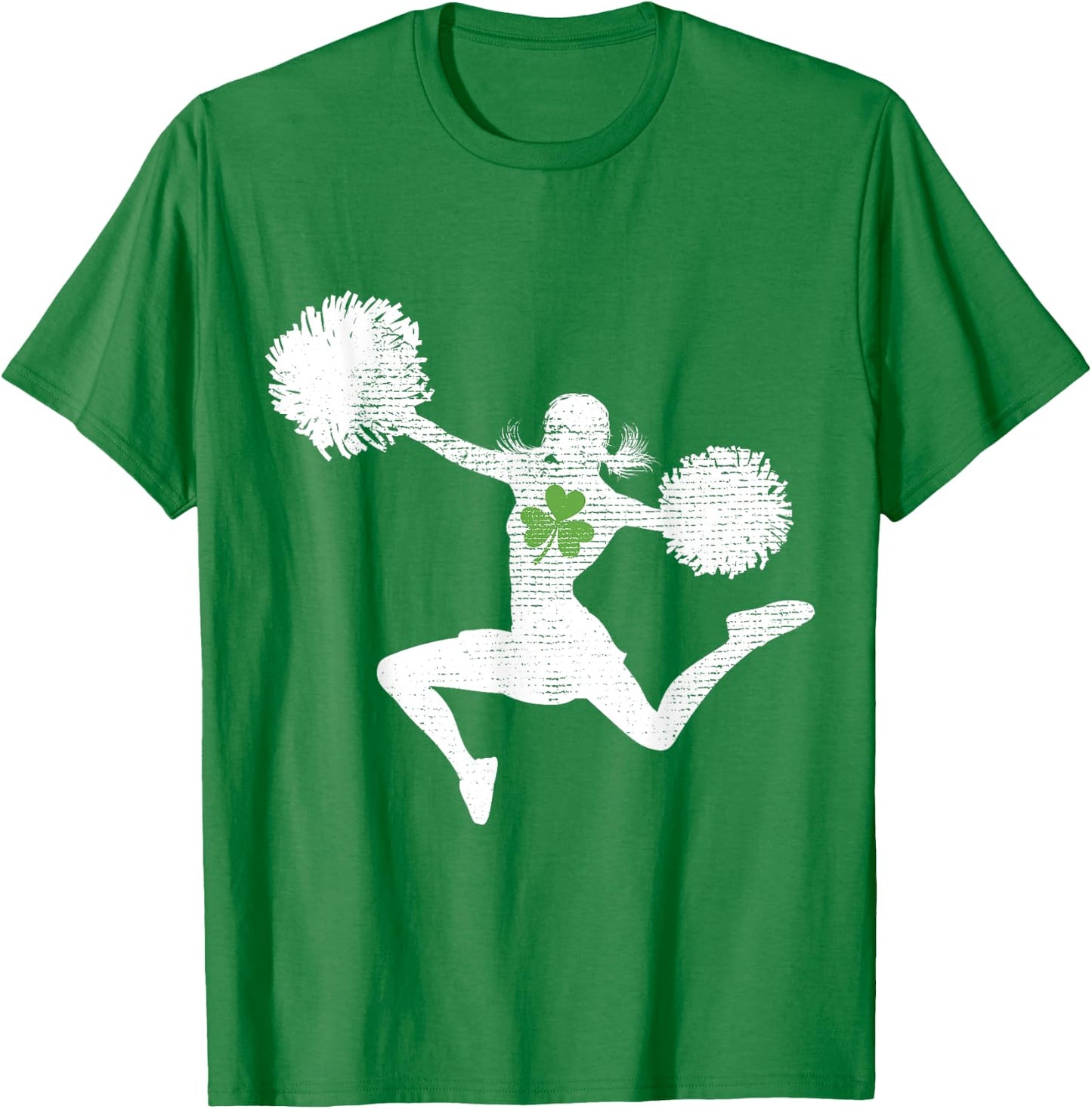 Cheerleading Lovers Green Shamrock Leaf St Patricks Day T-Shirt - T-Shirt | Irish Green