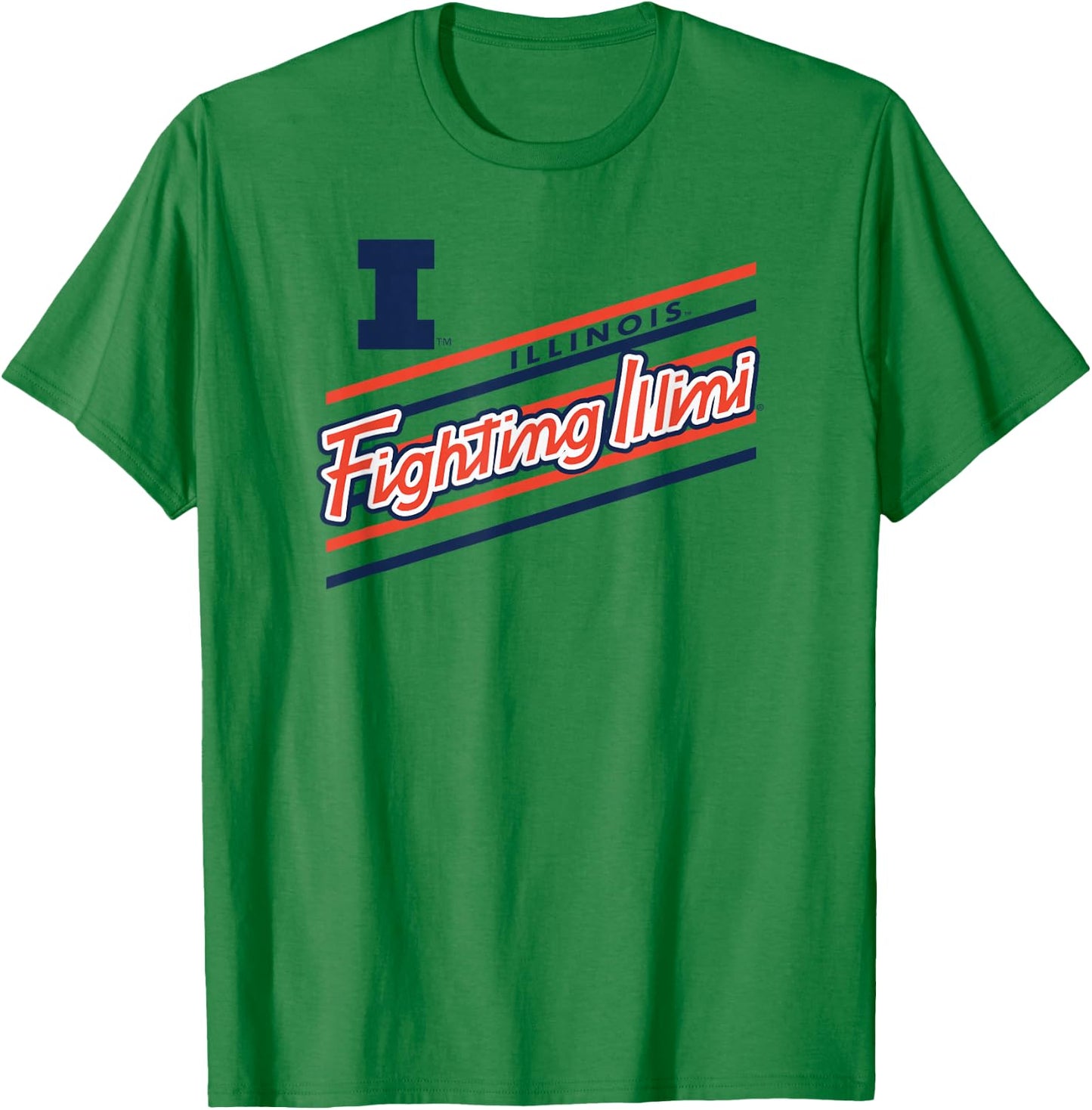 Illinois Fighting Illini Retro Performer Gray T-Shirt - T-Shirt | Irish Green