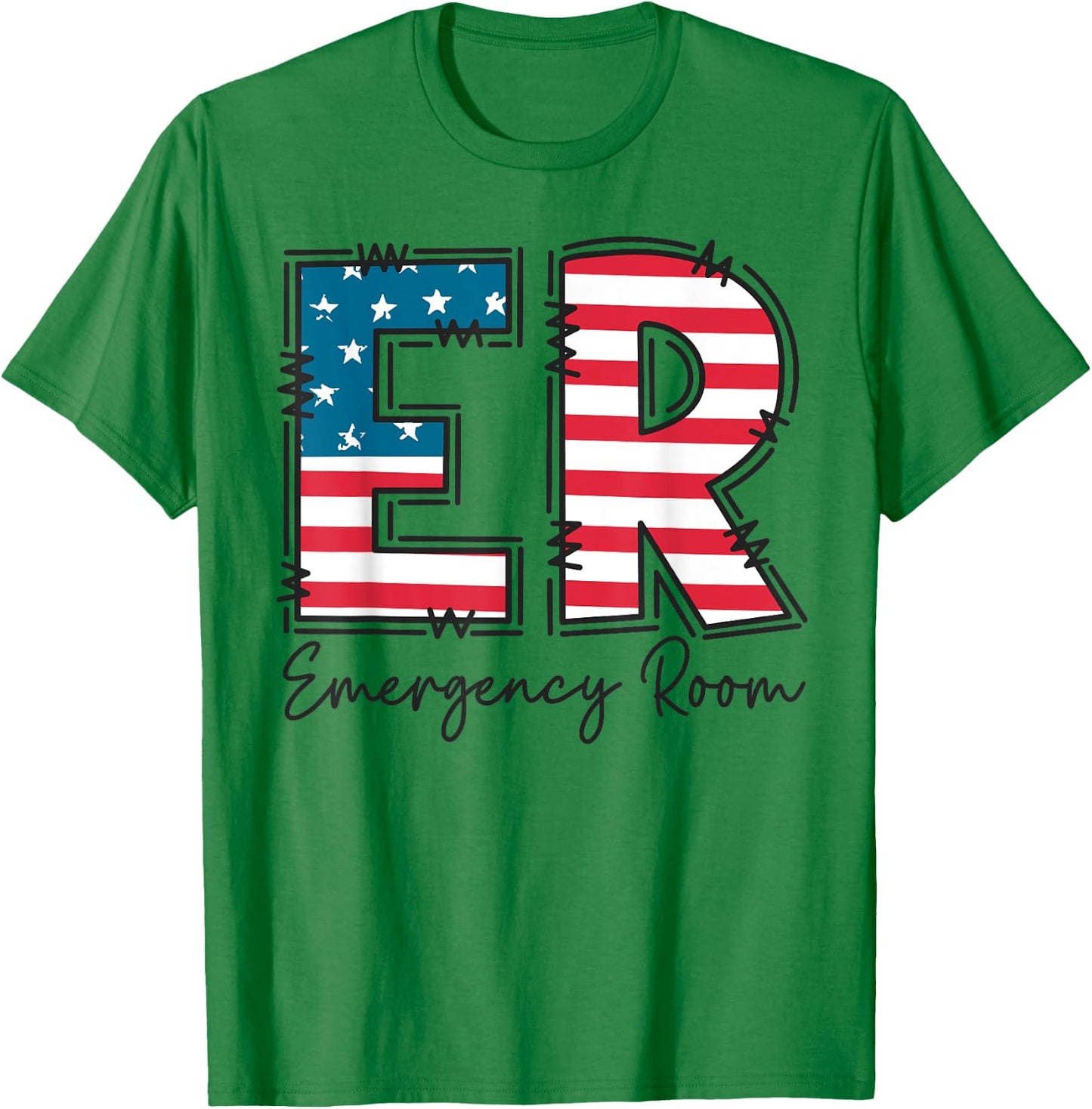 Emergency Room ER Nurse 4th of July Emergency Department T-Shirt - T-Shirt | Irish Green