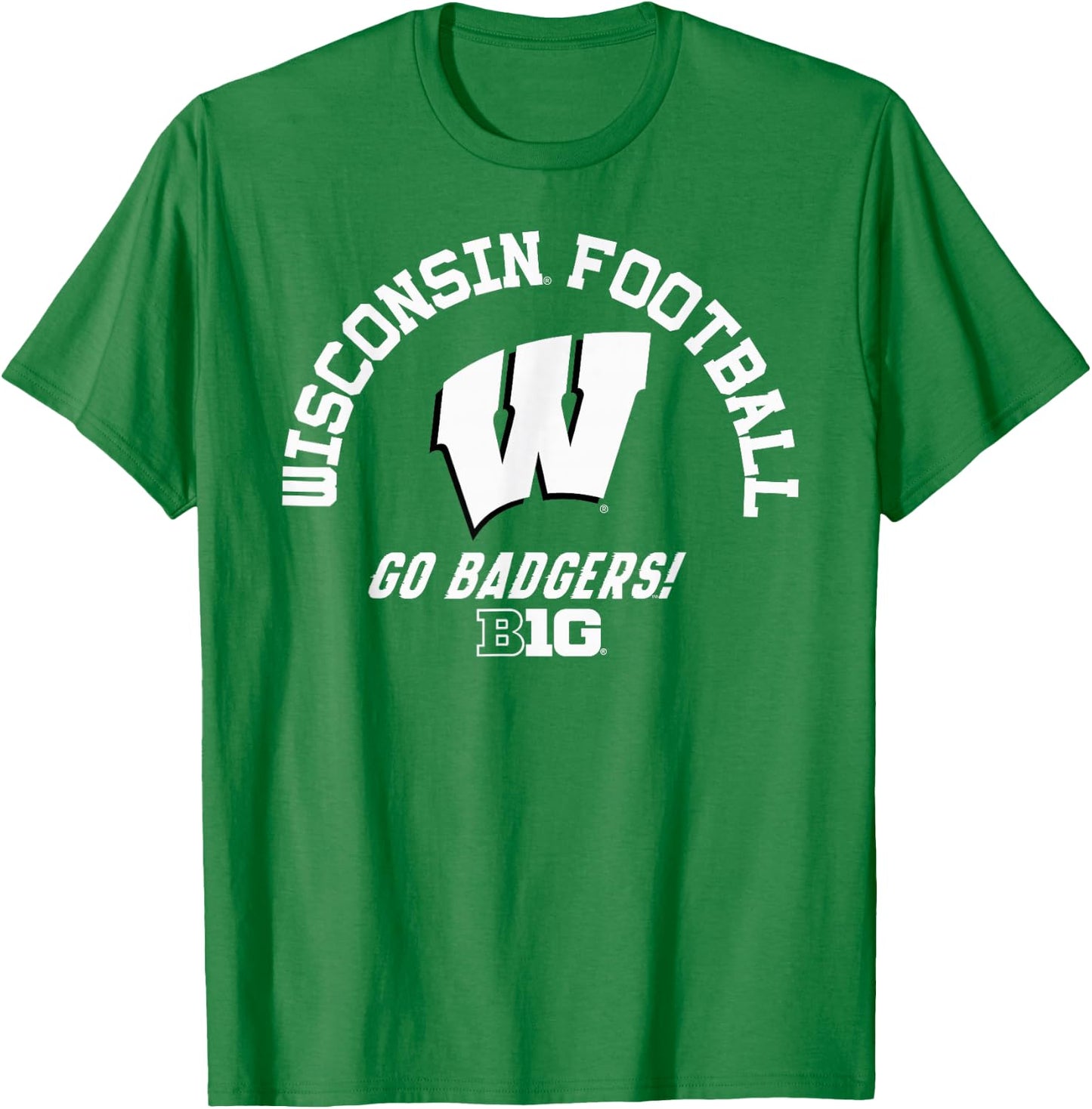 Wisconsin Badgers Big 10 Football Red Officially Licensed T-Shirt - T-Shirt | Irish Green