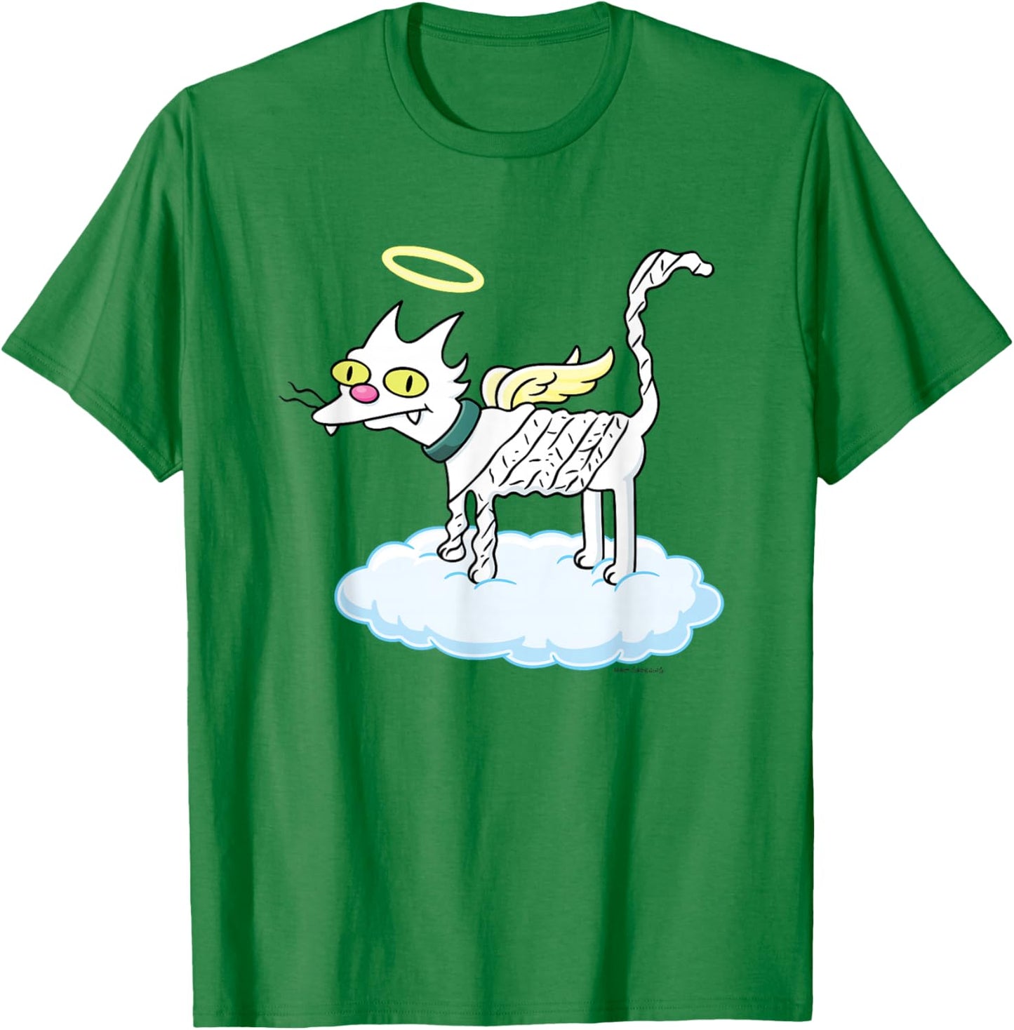 The Simpsons Cute Snowball Angel In Heaven Big Chest Logo T-Shirt - T-Shirt | Irish Green