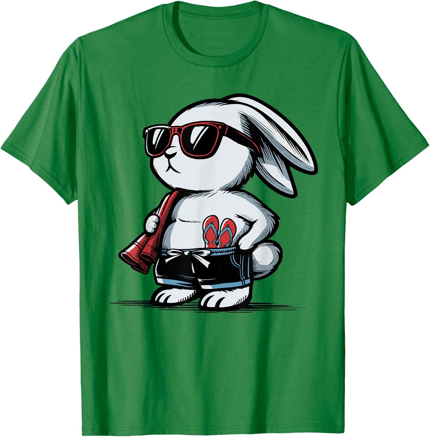 Beach Rabbit Bunny Beach-Goer Summer Men Women Girls Kids T-Shirt - T-Shirt | Irish Green