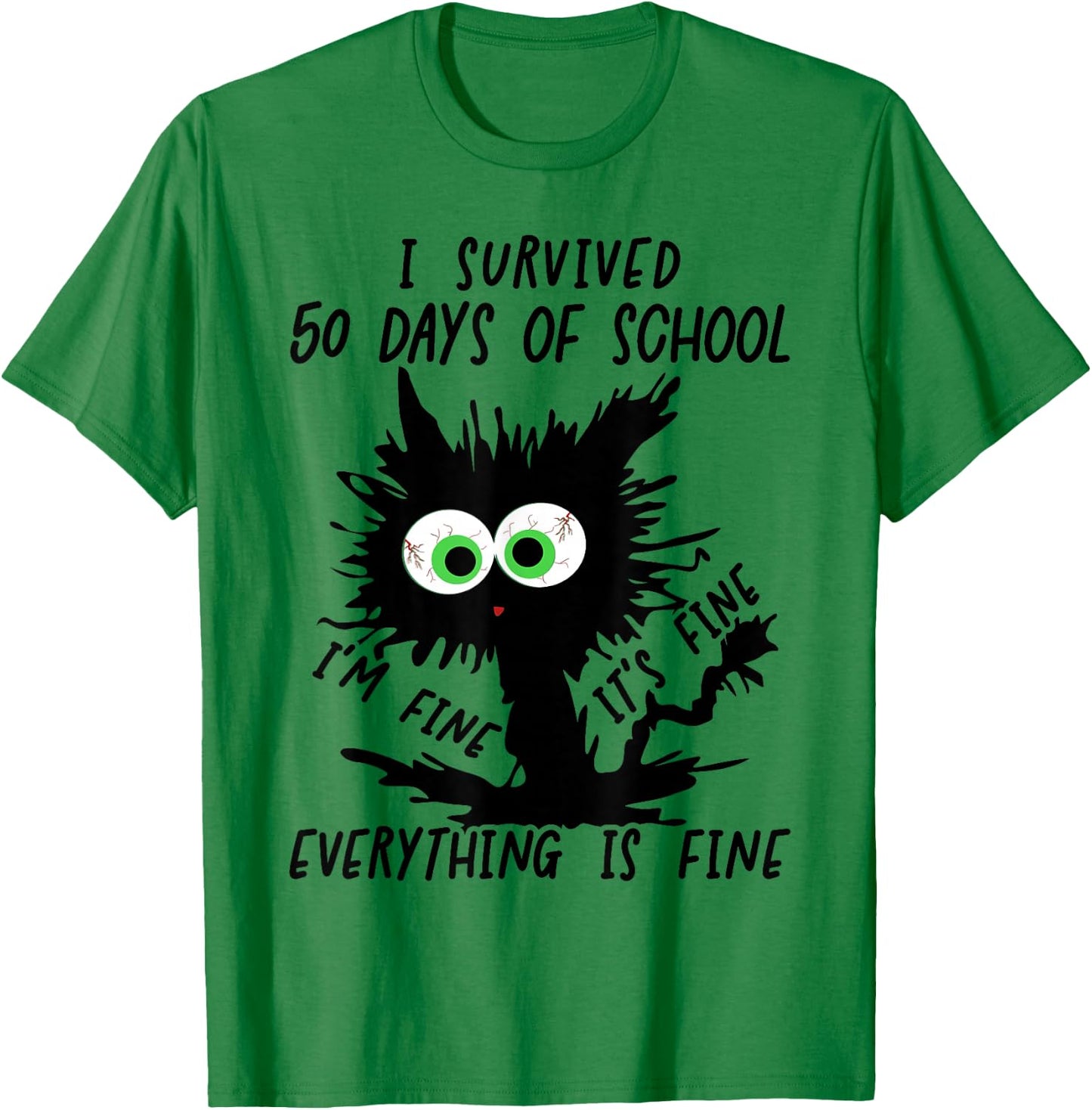 I Survived 50 Days Of School T-Shirt - T-Shirt | Irish Green