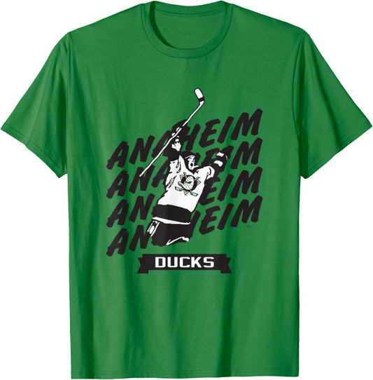 Anaheim Ducks Graffiti Orange Officially Licensed T-Shirt - T-Shirt | Irish Green