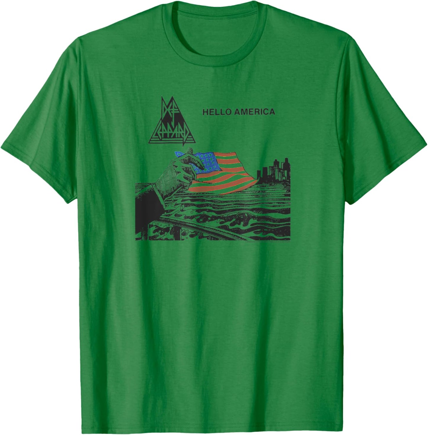 Def Leppard - Hello America T-Shirt - T-Shirt | Irish Green