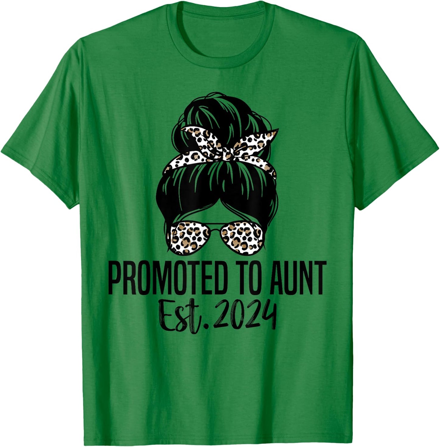 Promoted To Aunt Est. 2024 First Time New Aunt T-Shirt - T-Shirt | Irish Green