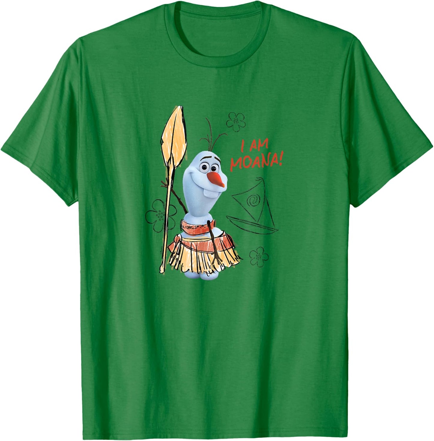 Frozen - Olaf I am Moana! T-Shirt - T-Shirt | Irish Green
