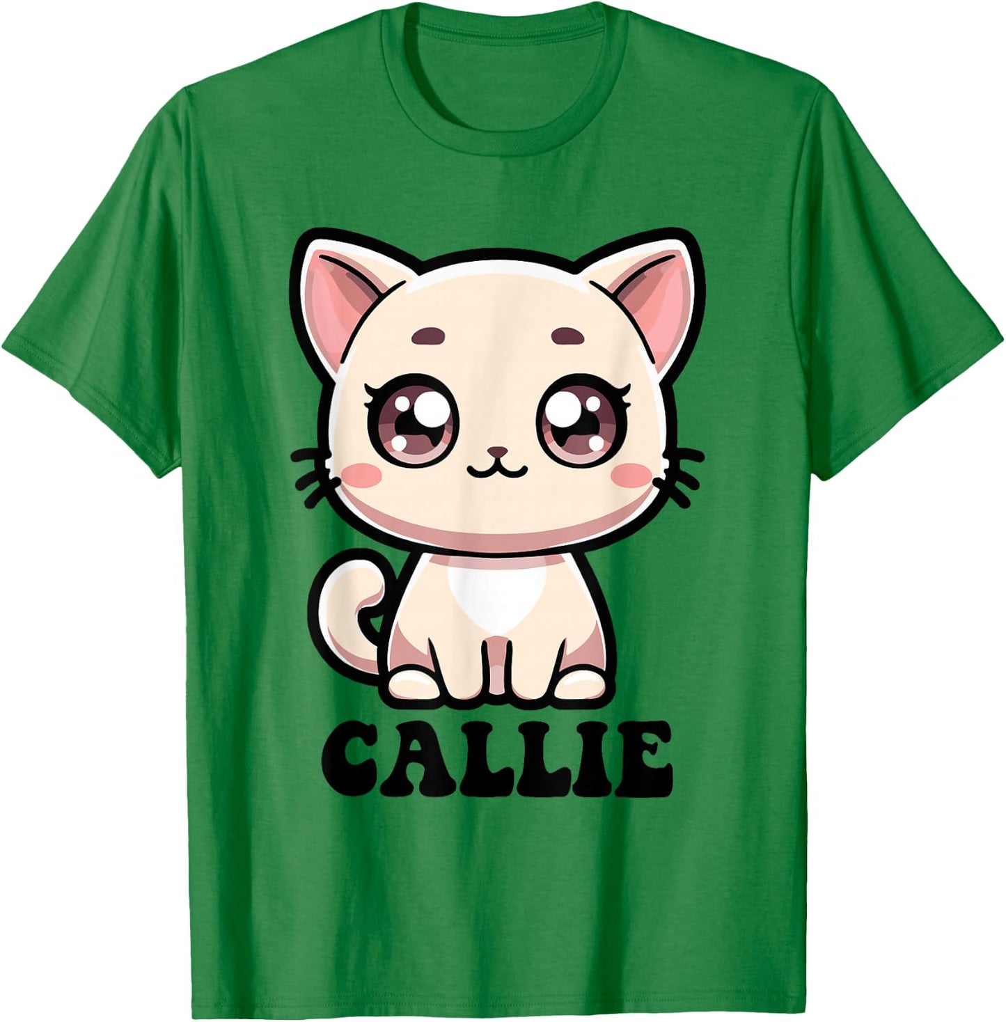 Callie Cute Kitty Cat Design for Girls Name Callie T-Shirt - T-Shirt | Irish Green
