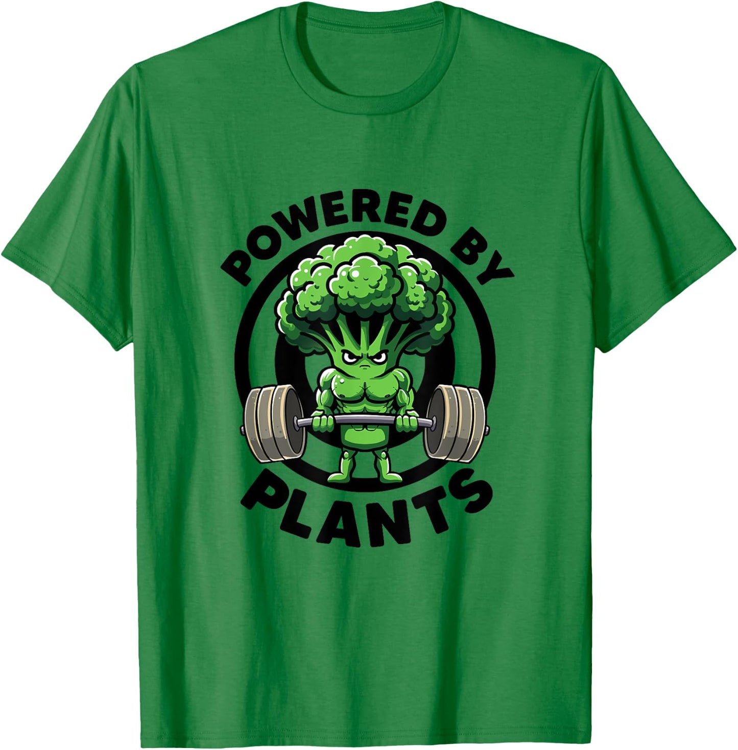 Powered By Plants Vegan Athlete Vegan Gym Vegan Bodybuilding T-Shirt - T-Shirt | Irish Green