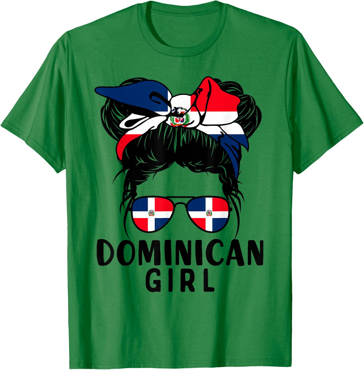 Dominican Girl Messy Hair Roots Pride Patriotic Kids T-Shirt - T-Shirt | Irish Green