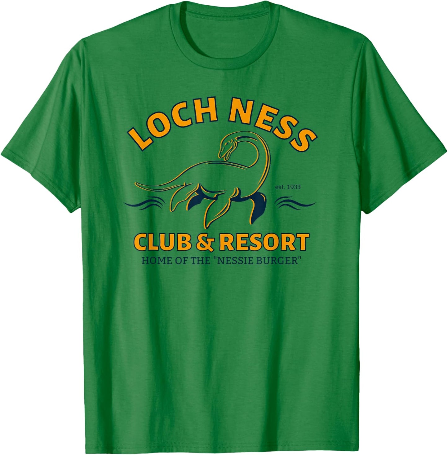 Loch Ness Monster, Club & Resort, Scotland Legends T-Shirt - T-Shirt | Irish Green
