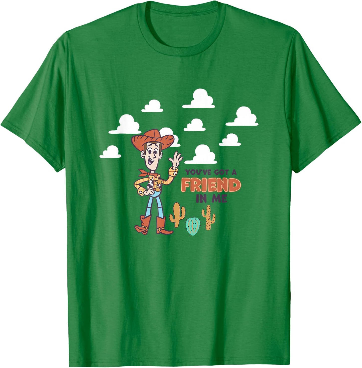 Disney Pixar Toy Story You've Got A Friend in Me Woody Logo T-Shirt - T-Shirt | Irish Green