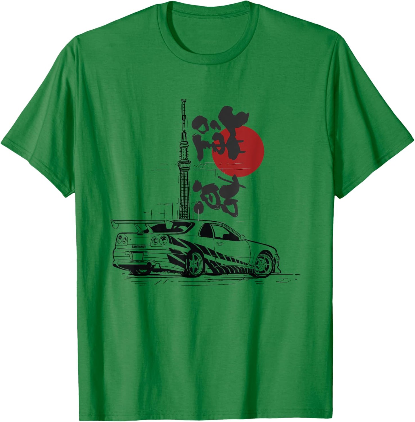 90's Japan Legend R34 Skyline Drift King Car Enthusiast T-Shirt - T-Shirt | Irish Green