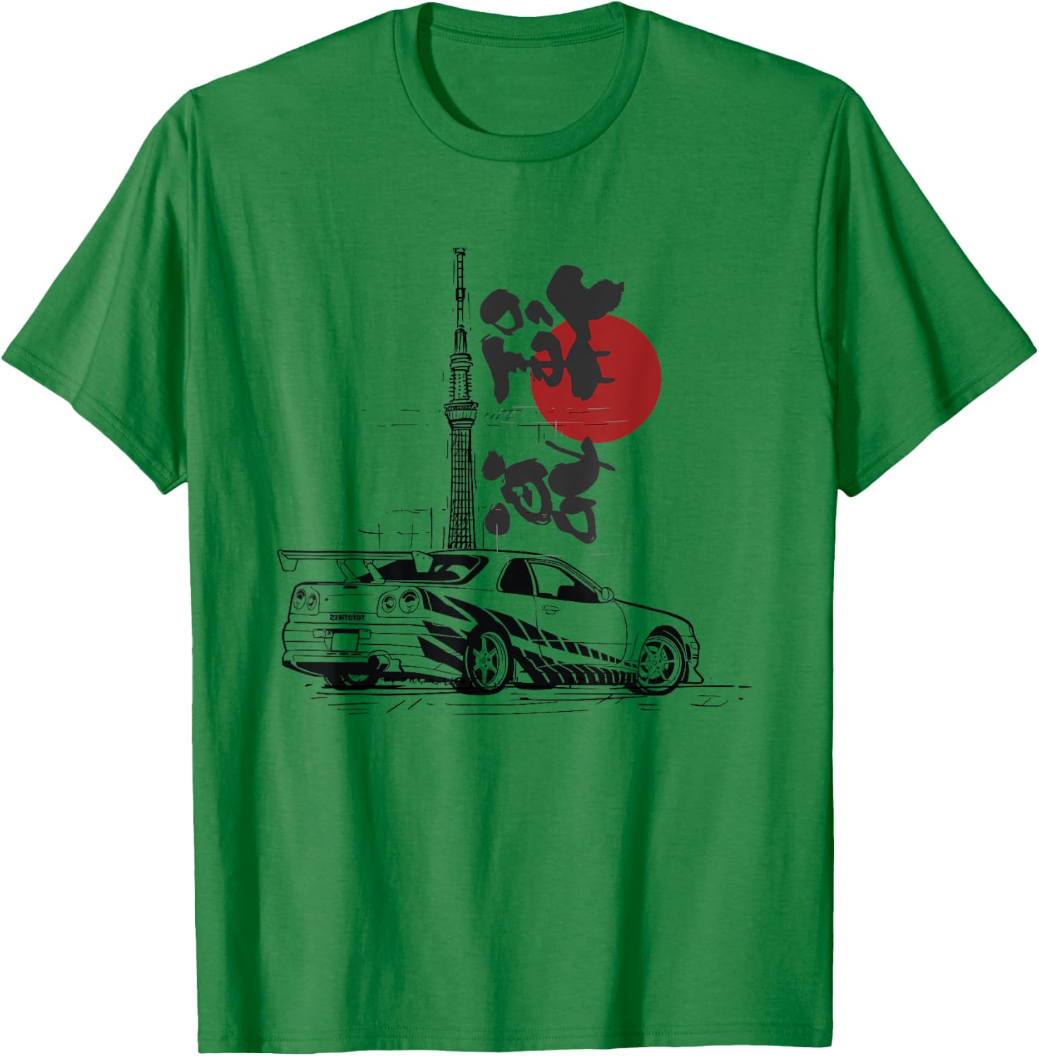 90's Japan Legend R34 Skyline Drift King Car Enthusiast T-Shirt - T-Shirt | Irish Green