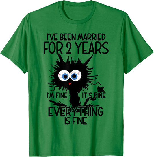 Cotton Wedding I've Been Married For 2 Years T-Shirt - T-Shirt | Irish Green