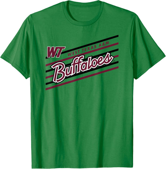 West Texas A&M Buffaloes Retro Performer Gray T-Shirt - T-Shirt | Irish Green