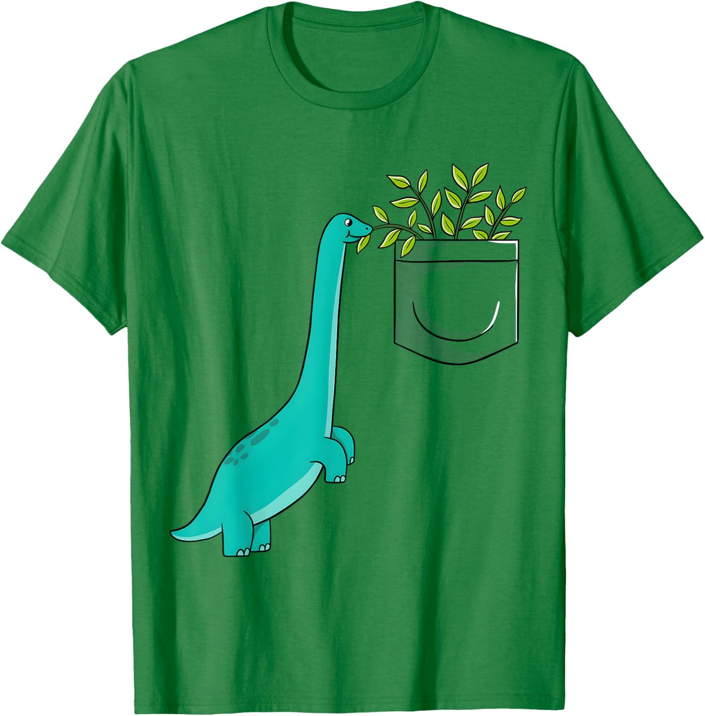 Cute Dinosaur Plants In Pocket Funny Pocket Dinosaur T-Shirt - T-Shirt | Irish Green