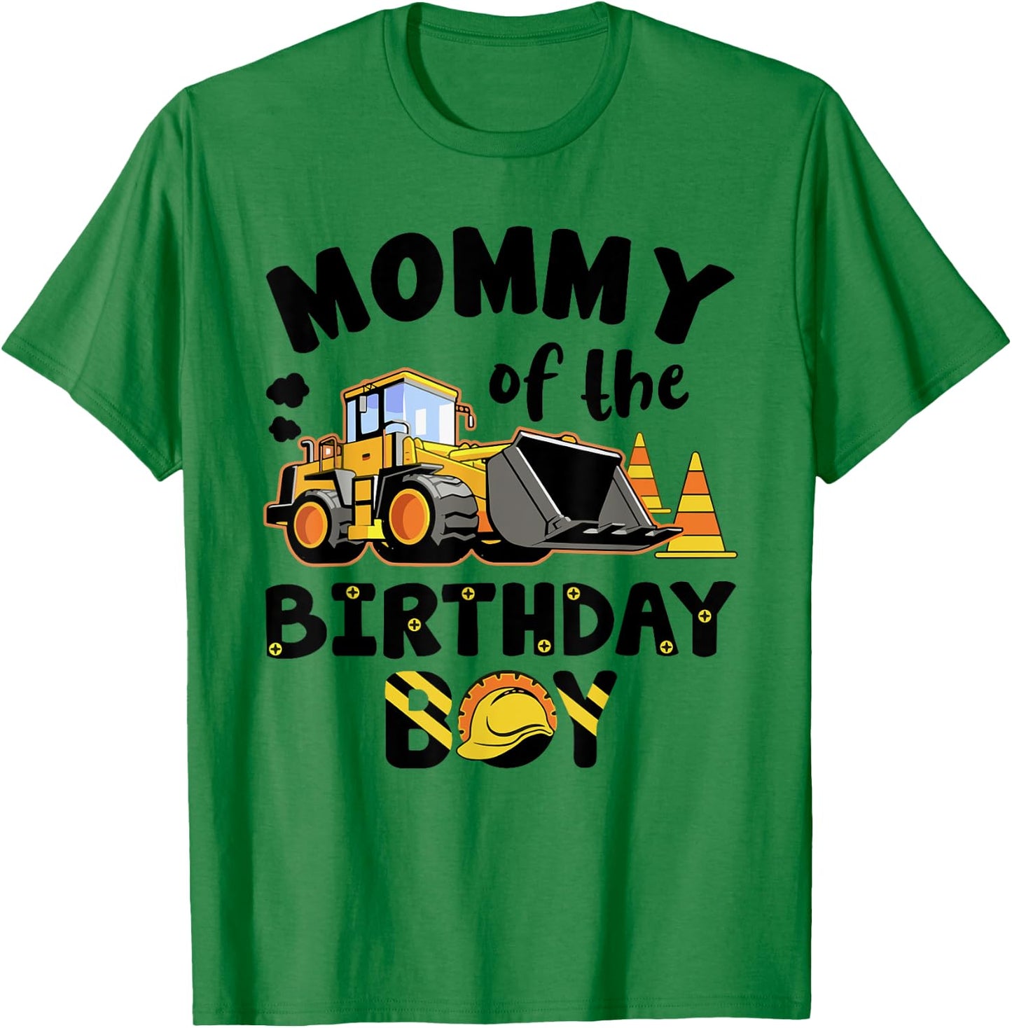 Mommy Of The Birthday Boy Construction Excavator Family T-Shirt - T-Shirt | Irish Green