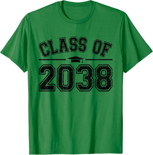 Preschool Class of 2038 Grow With Me Graduation 2038 Vintage T-Shirt - T-Shirt | Irish Green
