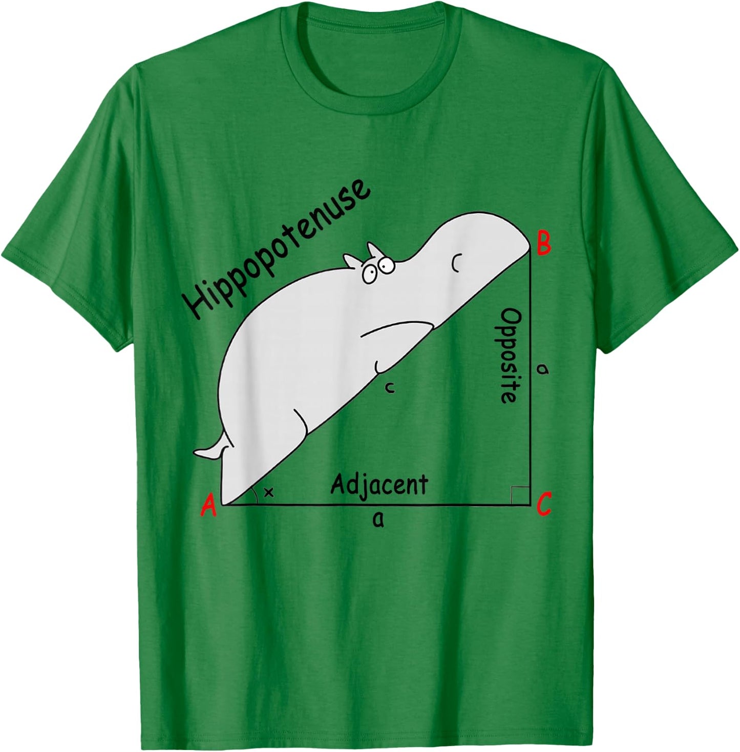 Hippopotenuse Hippopotamus Funny Math Geometry T-Shirt - T-Shirt | Irish Green