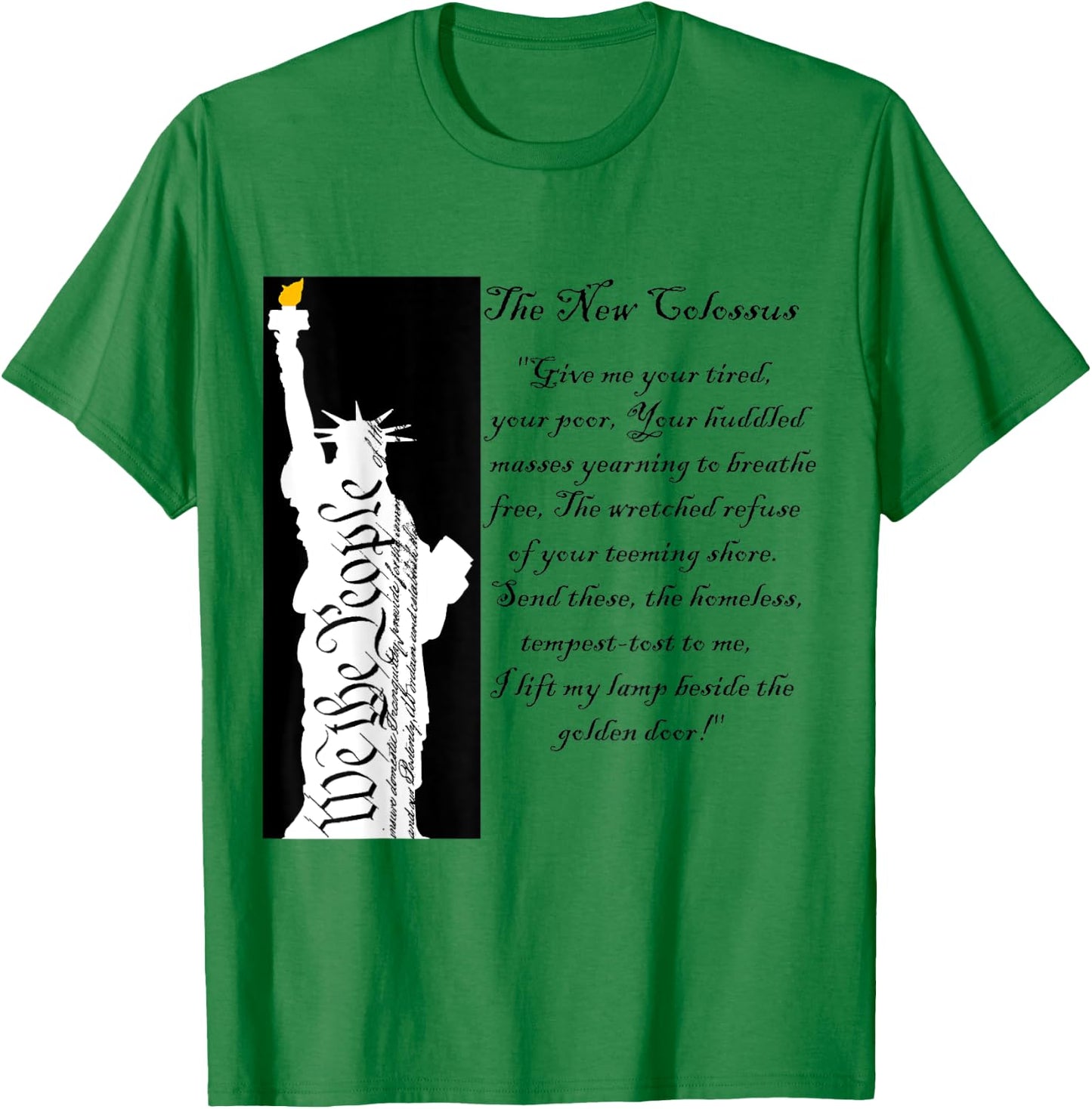 Statue of Liberty - immigrants melting pot refugees love T-Shirt - T-Shirt | Irish Green
