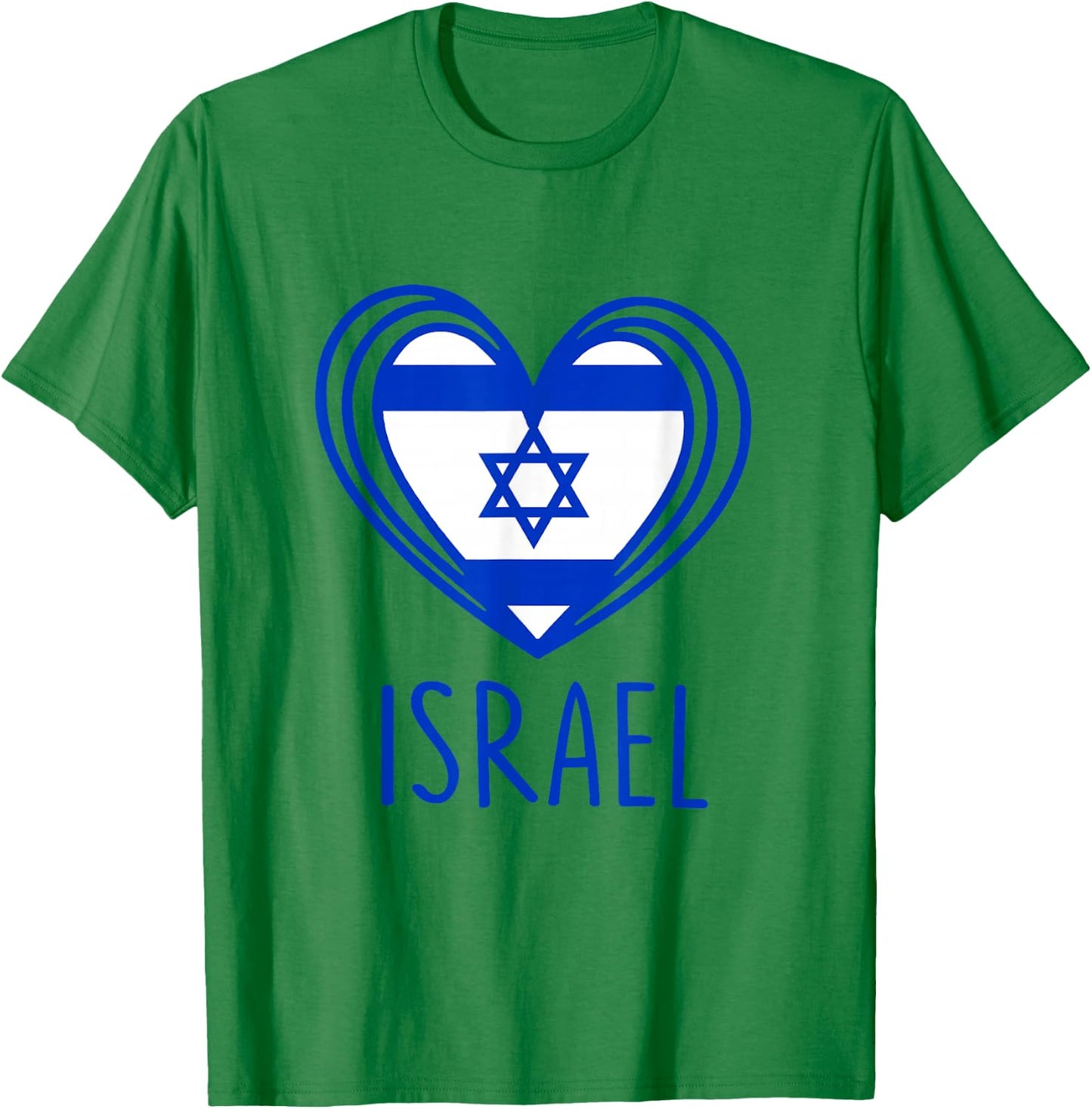 Patriotic Israel Pride Israeli Heart Flag Israel Shirt Kids T-Shirt - T-Shirt | Irish Green