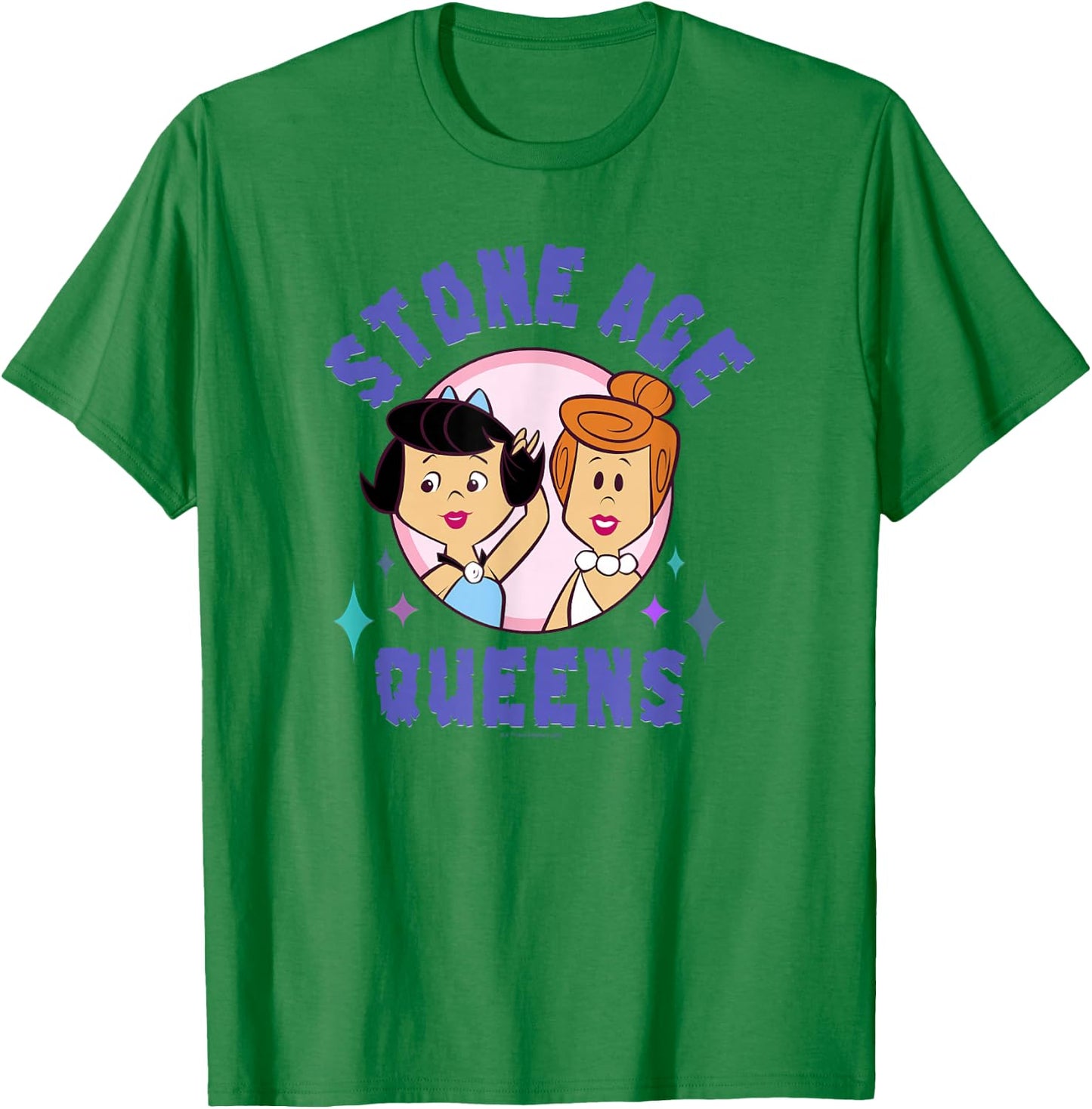The Flintstones Wilma & Betty Stone Age Queens Retro Cartoon T-Shirt - T-Shirt | Irish Green
