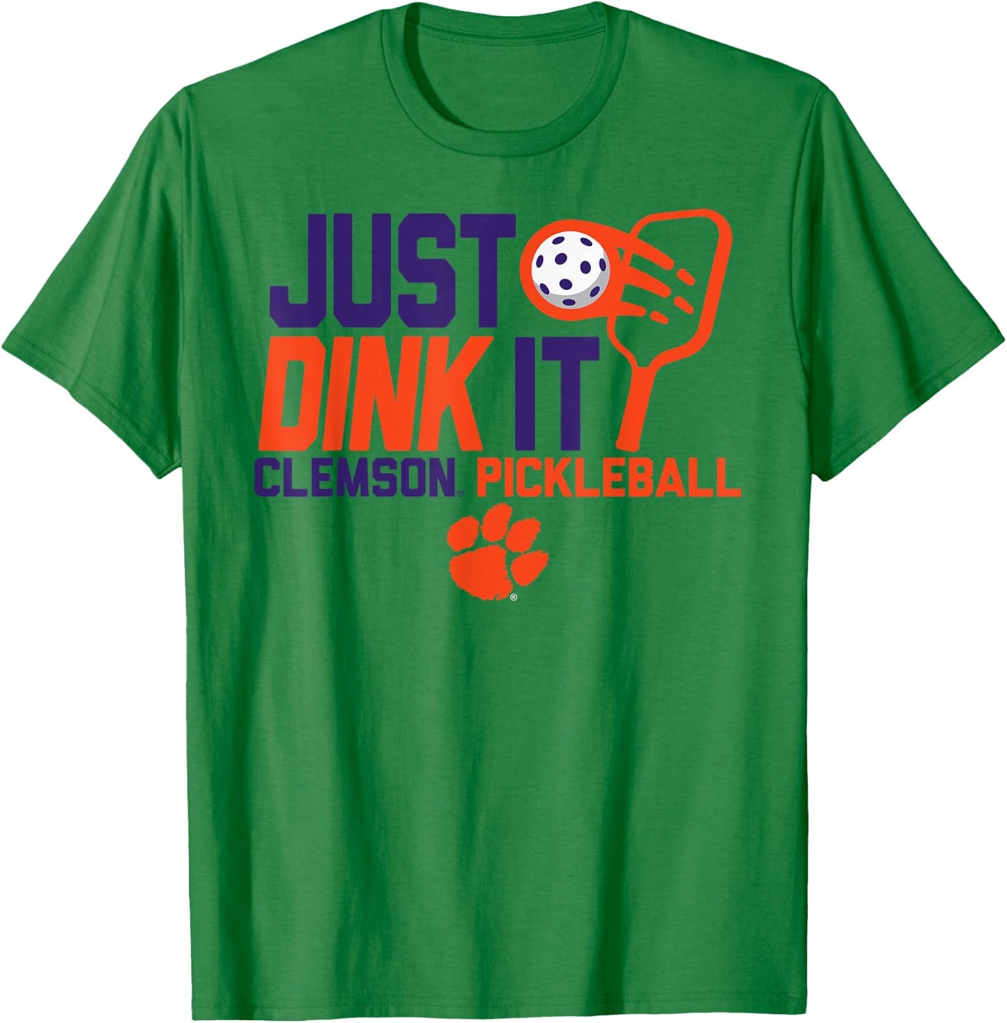 Clemson Tigers Pickleball Dink Gray Officially Licensed T-Shirt - T-Shirt | Irish Green