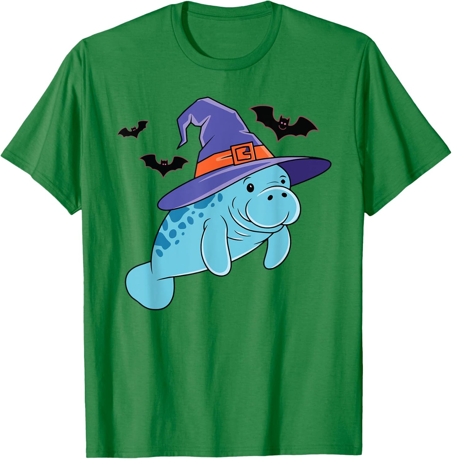 Lazy Witch Manatee Halloween Sea Cow Costume Kids T-Shirt - T-Shirt | Irish Green