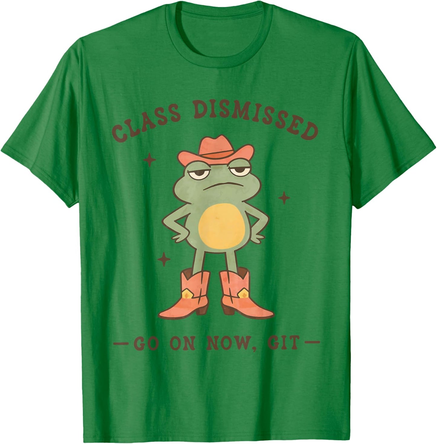 Funny Western Cowboy Frog Last Day of School Class Dismissed T-Shirt - T-Shirt | Irish Green