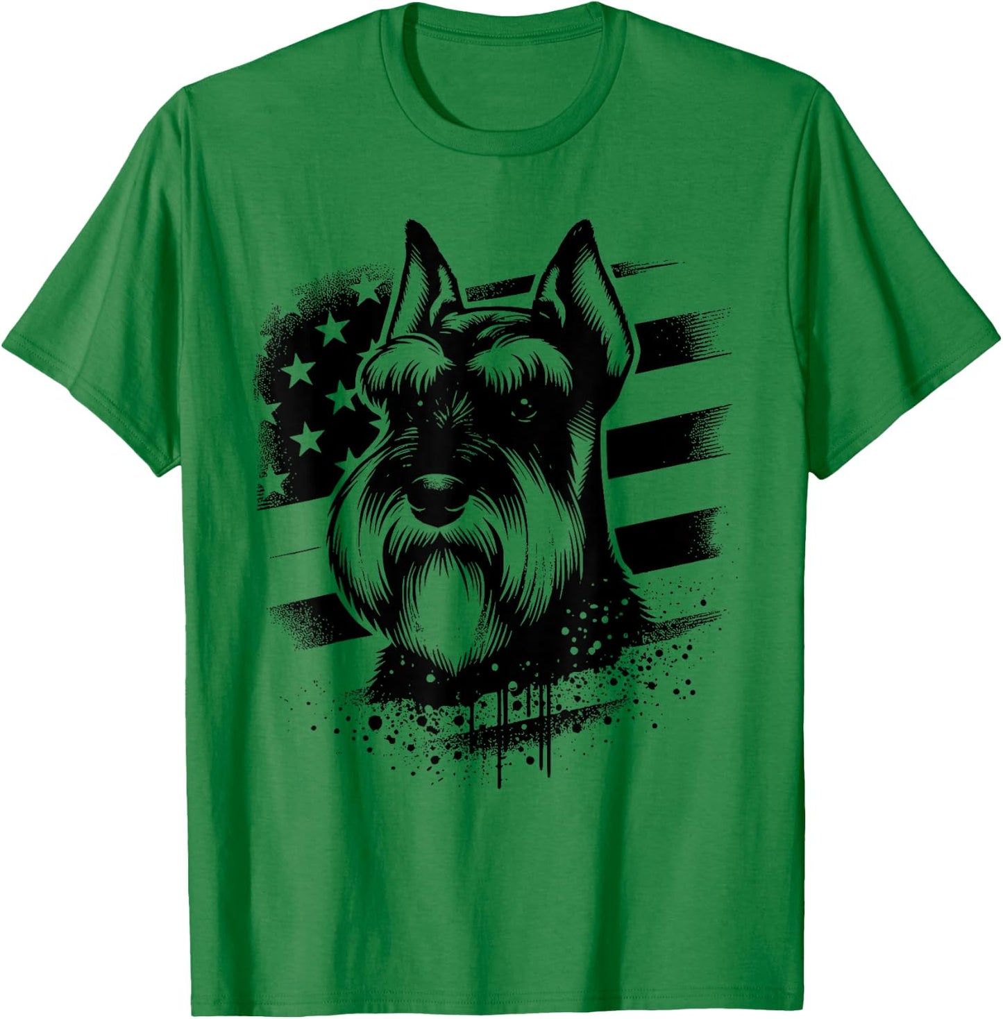 Standard Schnauzer 4th Of July Patriotic Dog American Flag Women Kids Men T-Shirt - T-Shirt | Irish Green