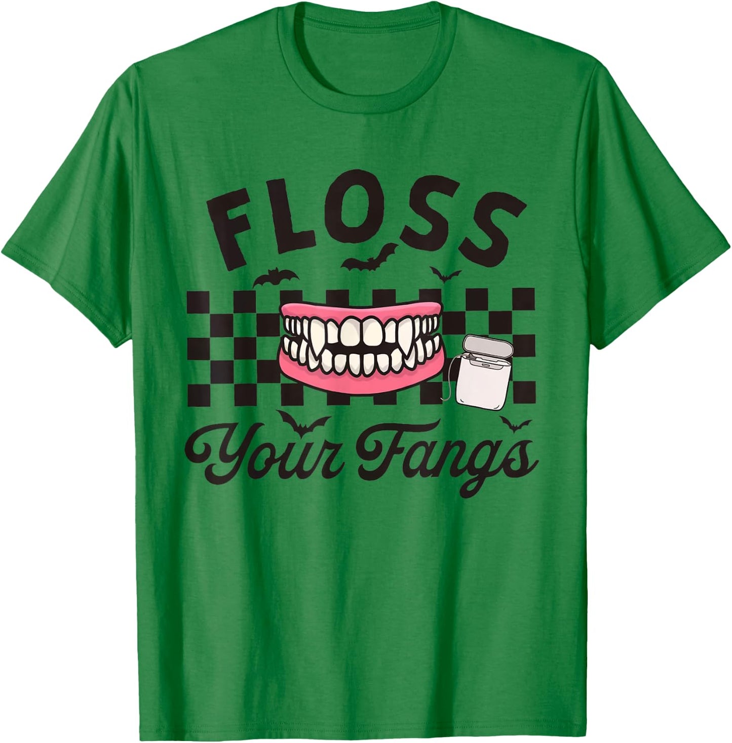 Dental Hygienist Assistant Tech Halloween Floss your Fangs T-Shirt - T-Shirt | Irish Green