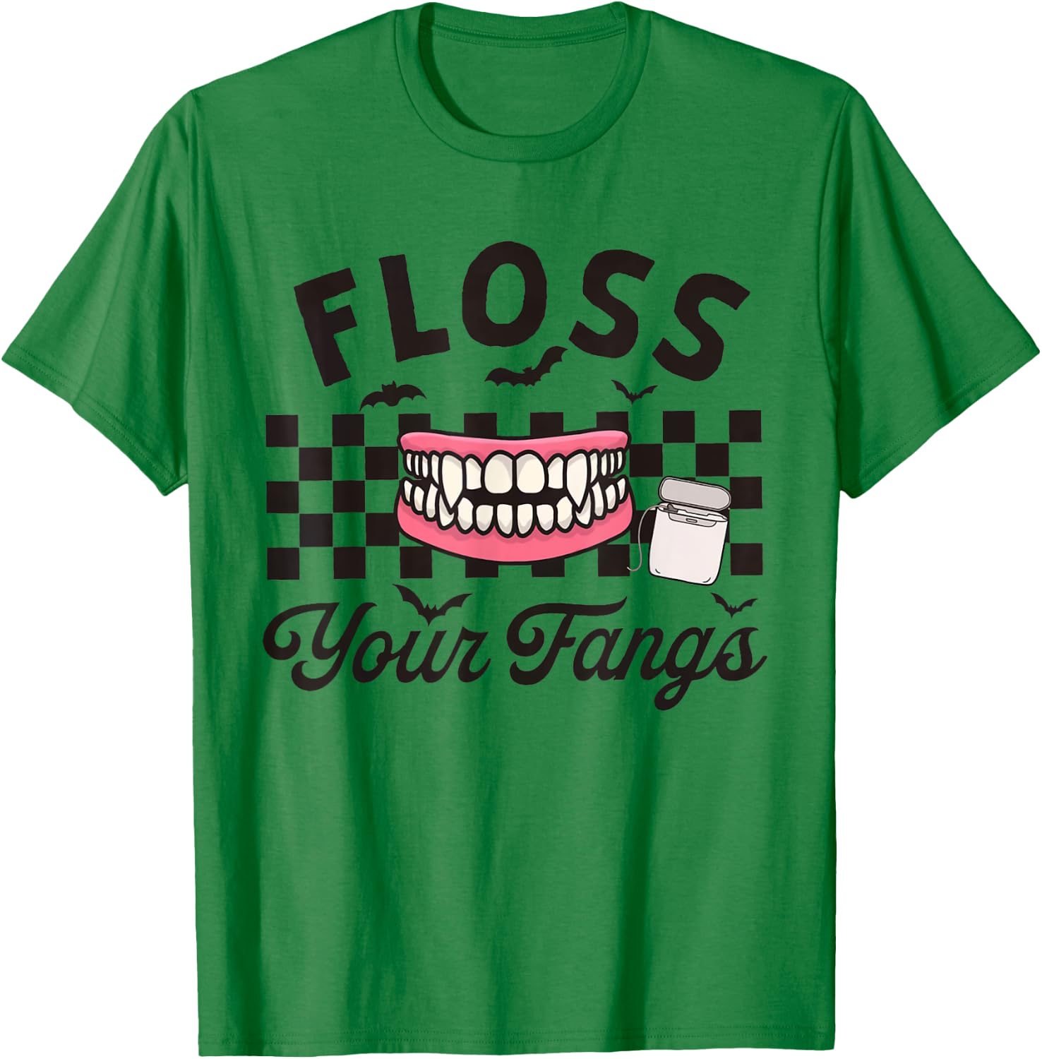 Dental Hygienist Assistant Tech Halloween Floss your Fangs T-Shirt - T-Shirt | Irish Green