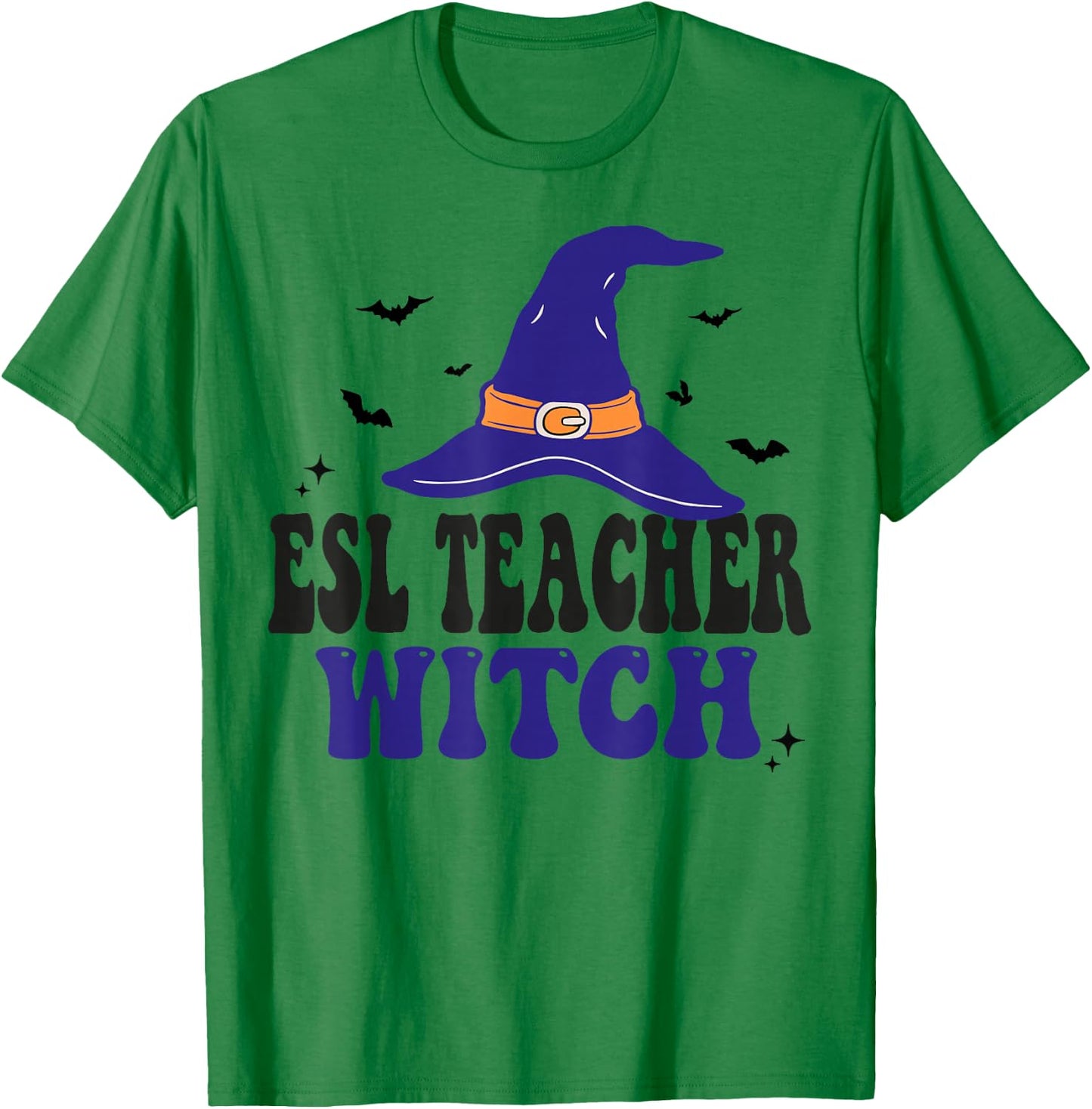 ESL Teacher Witch Funny Halloween Matching Group Costume T-Shirt - T-Shirt | Irish Green