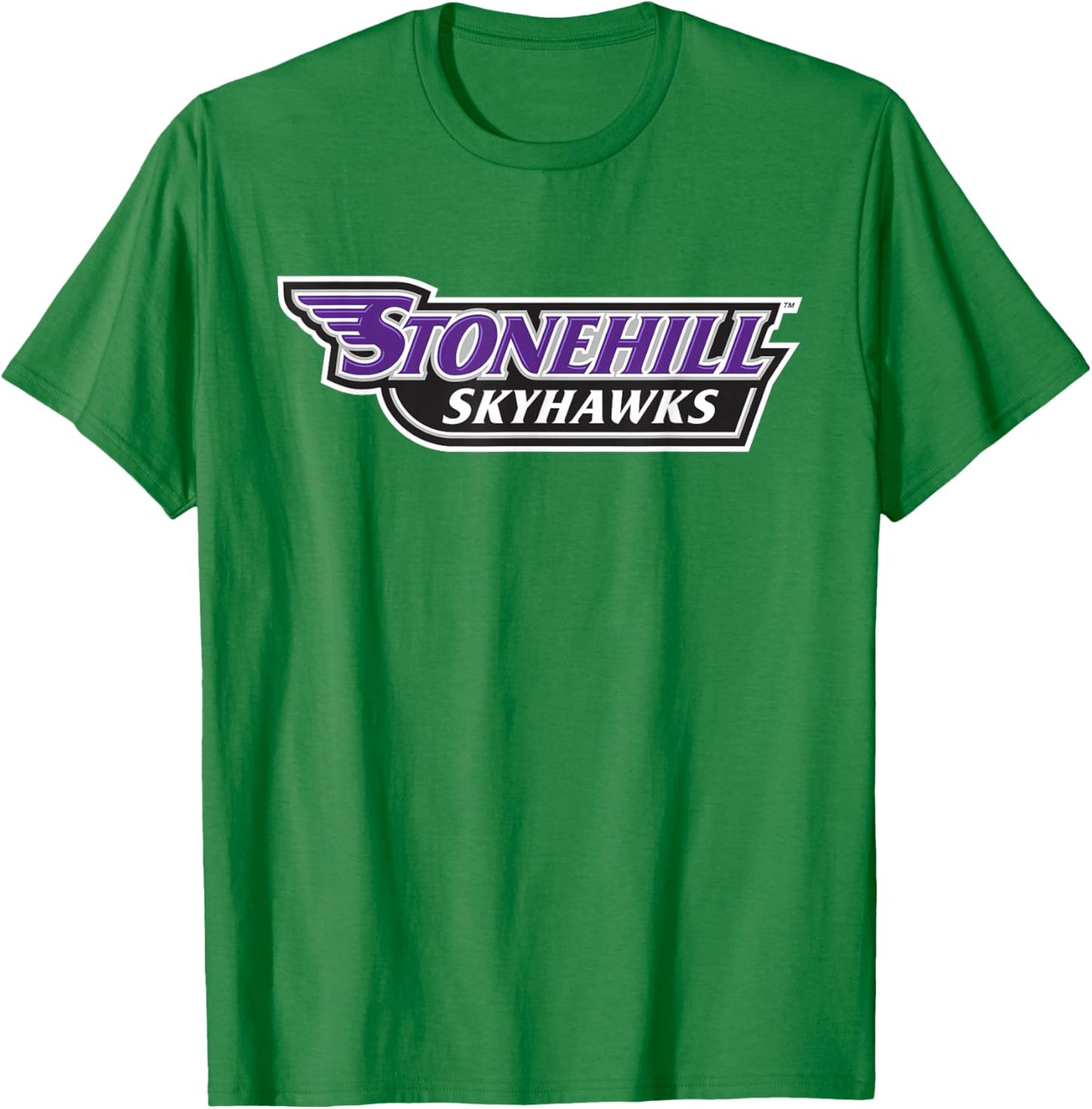 Stonehill College Skyhawks Text Logo T-Shirt - T-Shirt | Irish Green