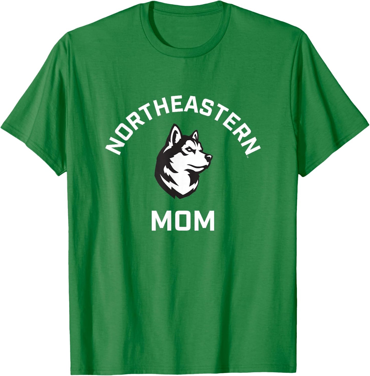Campus Lab Northeastern University NEU Huskies Arched Mom , Small, Red T-Shirt - T-Shirt | Irish Green