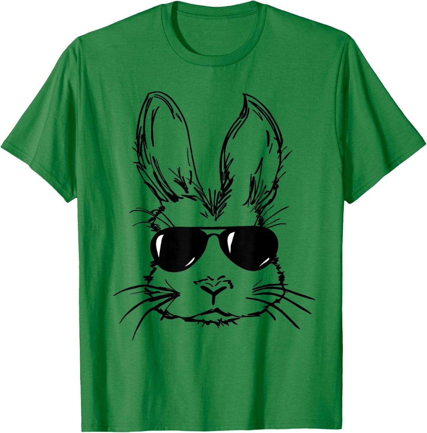Funny Bunny Face With Sunglasses Easter Day Boy Men Kids T-Shirt - T-Shirt | Irish Green